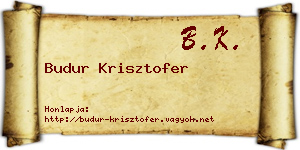 Budur Krisztofer névjegykártya